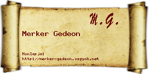 Merker Gedeon névjegykártya